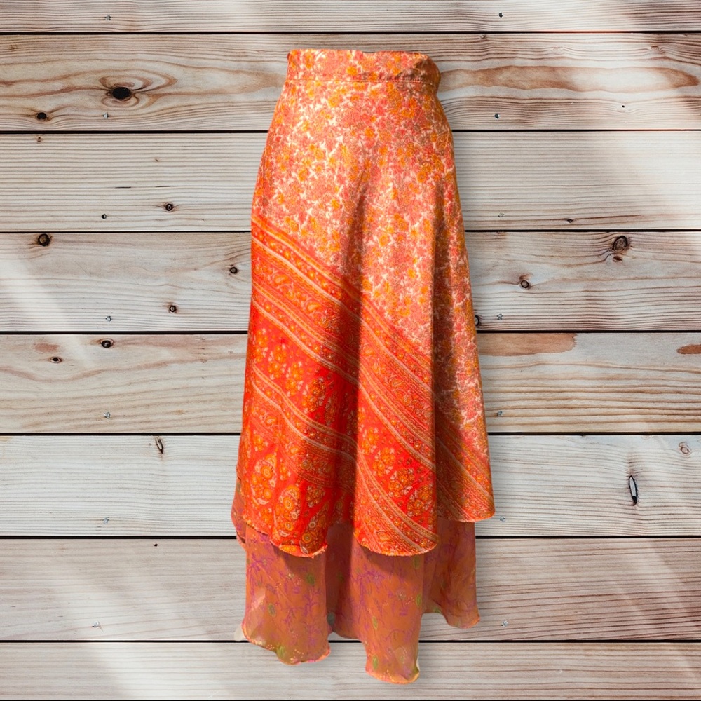 100% Silk Wrap Skirt, Made in India